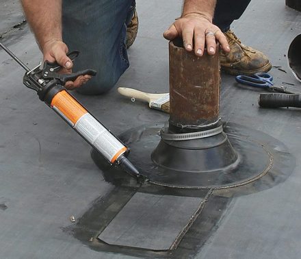 Flasing flat roof repair
